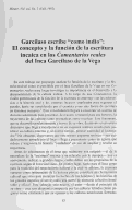 Cover page: Garcilaso escribe "como indio'': El concepto y la función de la escritura incaica en los <em>Comentarios reales del Inca Garcilaso de la Vega</em>