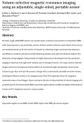 Cover page: Volume-selective magnetic resonance imaging using an adjustable, single-sided, portable sensor