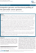 Cover page: Integrative genomic and functional profiling of the pancreatic cancer genome