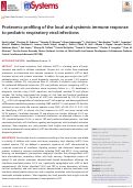 Cover page: Proteomic profiling of the local and systemic immune response to pediatric respiratory viral infections.