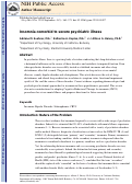 Cover page: Insomnia comorbid to severe psychiatric illness.