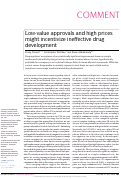 Cover page: Low-value approvals and high prices might incentivize ineffective drug development