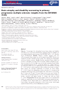 Cover page: Brain atrophy and disability worsening in primary progressive multiple sclerosis: insights from the INFORMS study