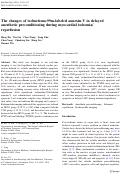 Cover page: The changes of technetium-99m-labeled annexin-V in delayed anesthetic preconditioning during myocardial ischemia/reperfusion