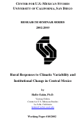 Cover page: Rural Responses to Climatic Variability and Institutional Change in Central Mexico