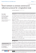 Cover page: Novel methods to estimate antiretroviral adherence: protocol for a longitudinal study