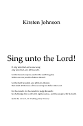 Cover page of Sing unto the Lord!