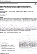 Cover page: Ratings and experiences in using a mobile application to increase physical activity among university students: implications for future design