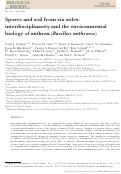 Cover page: Spores and soil from six sides: interdisciplinarity and the environmental biology of anthrax (Bacillus anthracis)