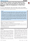 Cover page: Copy Number Variation of the Beta Defensin Gene Cluster on Chromosome 8p Influences the Bacterial Microbiota within the Nasopharynx of Otitis-Prone Children