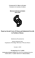 Cover page: Introduction to the Panel on Social Costs of Urban and Industrial Growth in Northern Mexico