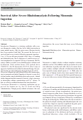 Cover page: Survival After Severe Rhabdomyolysis Following Monensin Ingestion