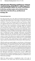 Cover page: Infrastructure Planning and Finance: A Smart and Sustainable Guide for Local Practitioners By Vicki Elmer and Adam Leigland