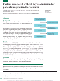 Cover page: Factors associated with 30-day readmission for patients hospitalized for seizures.