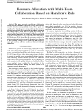 Cover page of Resource Allocation with Multi-Team Collaboration Based on Hamilton’s Rule