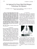 Cover page: An approach for faster high field magnet technology development