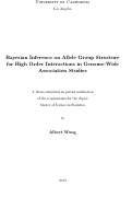 Cover page: Bayesian Inference on Allele Group Structure for High Order Interactions in Genome-Wide Association Studies