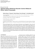 Cover page: Optimal Analysis Method for Dynamic Contrast-Enhanced Diffuse Optical Tomography