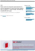 Cover page: Strain control of composite superconductors to prevent degradation of superconducting magnets due to a quench: II. High-strength, laminated Ag-sheathed Bi-2223 tapes