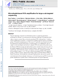 Cover page: Microdroplet-based PCR enrichment for large-scale targeted sequencing