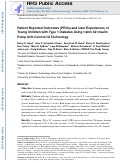 Cover page: Patient reported outcomes (PROs) and user experiences of young children with type 1 diabetes using t:slim X2 insulin pump with control-IQ technology.