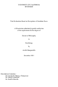 Cover page: Trait Evaluations Based on Perceptions of Candidate Faces