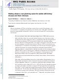 Cover page: Making advance care planning easier for adults with kidney disease and their clinicians.