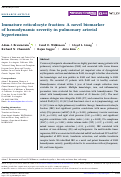 Cover page: Immature reticulocyte fraction: A novel biomarker of hemodynamic severity in pulmonary arterial hypertension