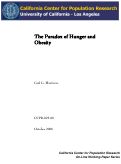 Cover page: The Paradox of Hunger and Obesity