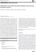 Cover page: Identification of microRNA-size sRNAs Related to Salt Tolerance in Spirulina platensis