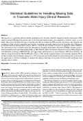 Cover page: Statistical Guidelines for Handling Missing Data in Traumatic Brain Injury Clinical Research