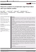 Cover page: Depressive symptoms in asymptomatic stage B heart failure with Type II diabetic mellitus