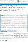 Cover page: Efficacy and tolerability of Lisdexamfetamine Dimesylate in children with attention-deficit/hyperactivity disorder: sex and age effects and effect size across the day