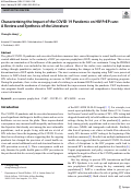 Cover page of Characterizing the Impact of the COVID-19 Pandemic on HIV PrEP care: A Review and Synthesis of the Literature