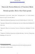 Cover page: Nanoscale Friction Behavior of Transition-Metal Dichalcogenides: Role of the Chalcogenide