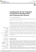 Cover page: Levothyroxine for the Treatment of Subclinical Hypothyroidism and Cardiovascular Disease.