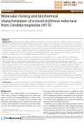 Cover page: Molecular cloning and biochemical characterization of a novel erythrose reductase from Candida magnoliae JH110