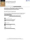 Cover page: A Synthesis of Reading Prosody: Evaluating Phrasing and Syntax Interventions