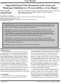 Cover page: Superficial Dorsal Vein Thrombosis of the Penis and Pulmonary Embolism in a 15-year-old Boy: A Case Report