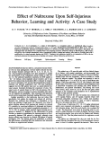 Cover page: Effect of naltrexone upon self-injurious behavior, learning and activity: a case study