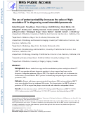 Cover page: The use of pretest probability increases the value of high-resolution CT in diagnosing usual interstitial pneumonia