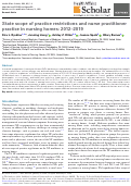 Cover page: State scope of practice restrictions and nurse practitioner practice in nursing homes: 2012-2019.