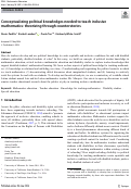 Cover page of Conceptualizing political knowledges needed to teach inclusive mathematics: theorizing through counterstories