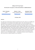 Cover page: Aiming at the Wrong Targets: The Domestic Consequences of International Efforts to Build Institutions (vol 61, pg 471, 2017)