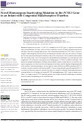 Cover page: Novel Homozygous Inactivating Mutation in the PCSK1 Gene in an Infant with Congenital Malabsorptive Diarrhea.