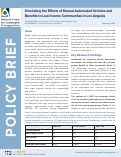 Cover page: Simulating the Effects of Shared Automated Vehicles and Benefits to Low-Income Communities in Los Angeles