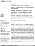 Cover page: DEFECTIVE EMBRYO AND MERISTEMS genes are required for cell division and gamete viability in Arabidopsis