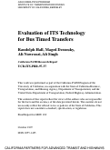 Cover page: Evaluation Of ITS Technology For Bus Timed Transfers