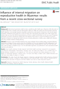 Cover page: Influence of internal migration on reproductive health in Myanmar: results from a recent cross-sectional survey