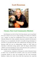 Cover page: Scott Roseman: Owner, New Leaf Community Markets